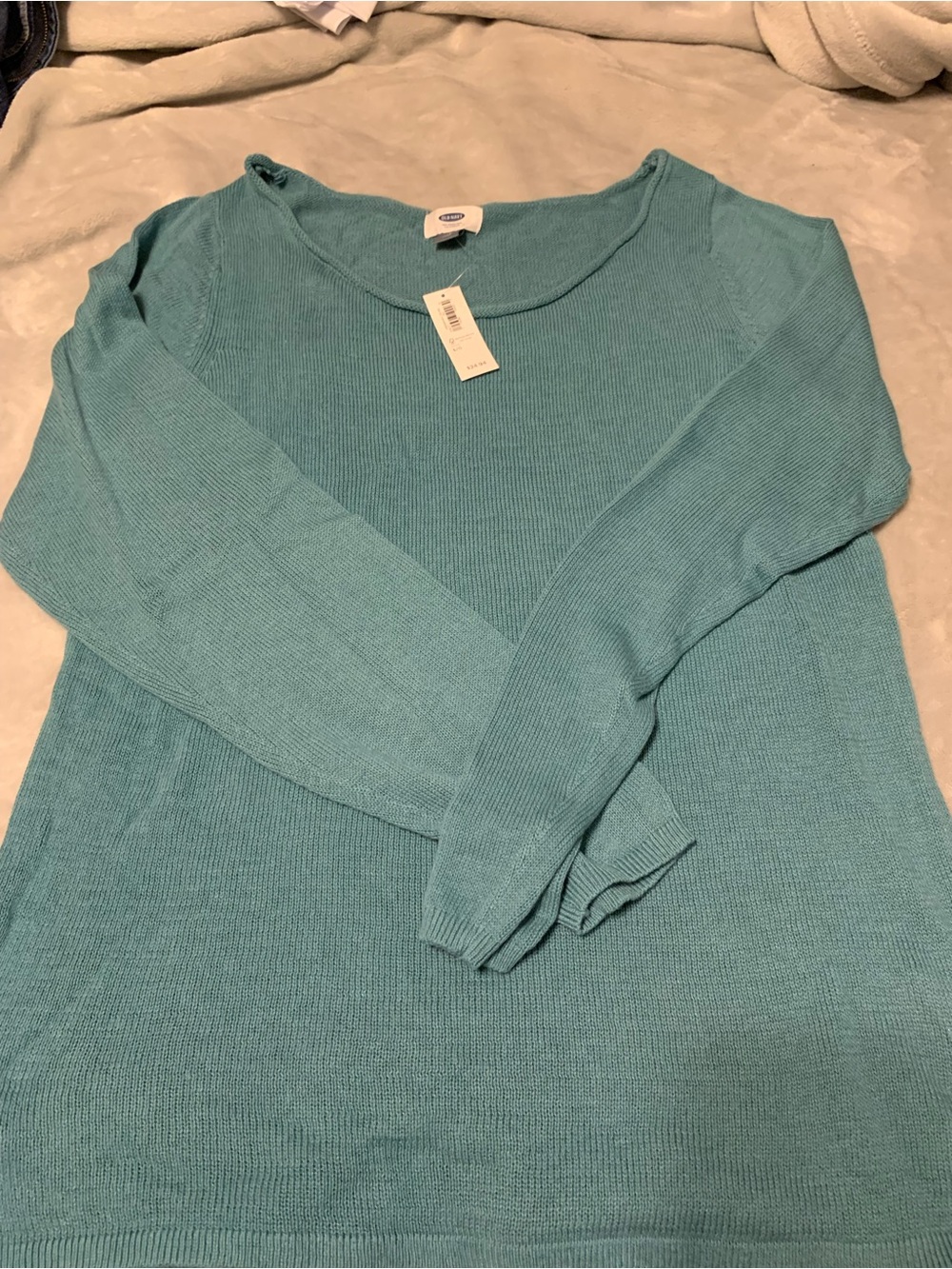Light Teal Knit Long Sleeve Sweater large old navy